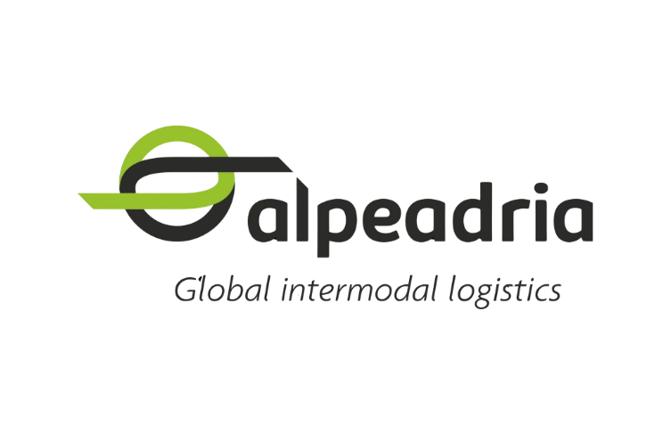 schwarz - grünes Logo von alpeadria global intermodal logistics